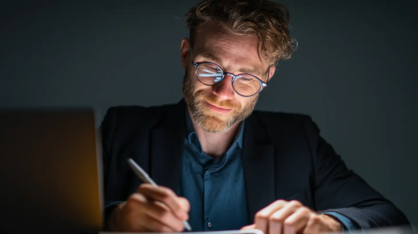Un giornalista scrive un articolo