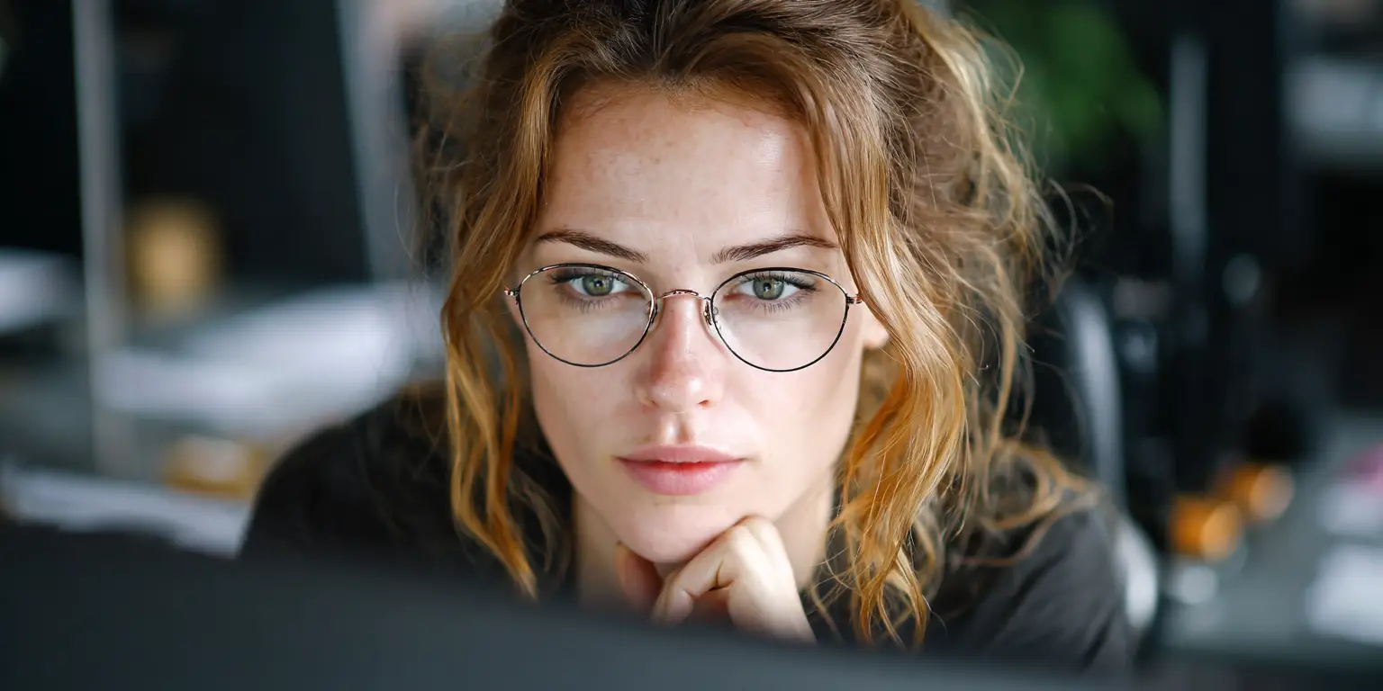 Una professionista al computer in ufficio
